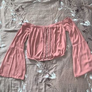 Pink off shoulder blouse